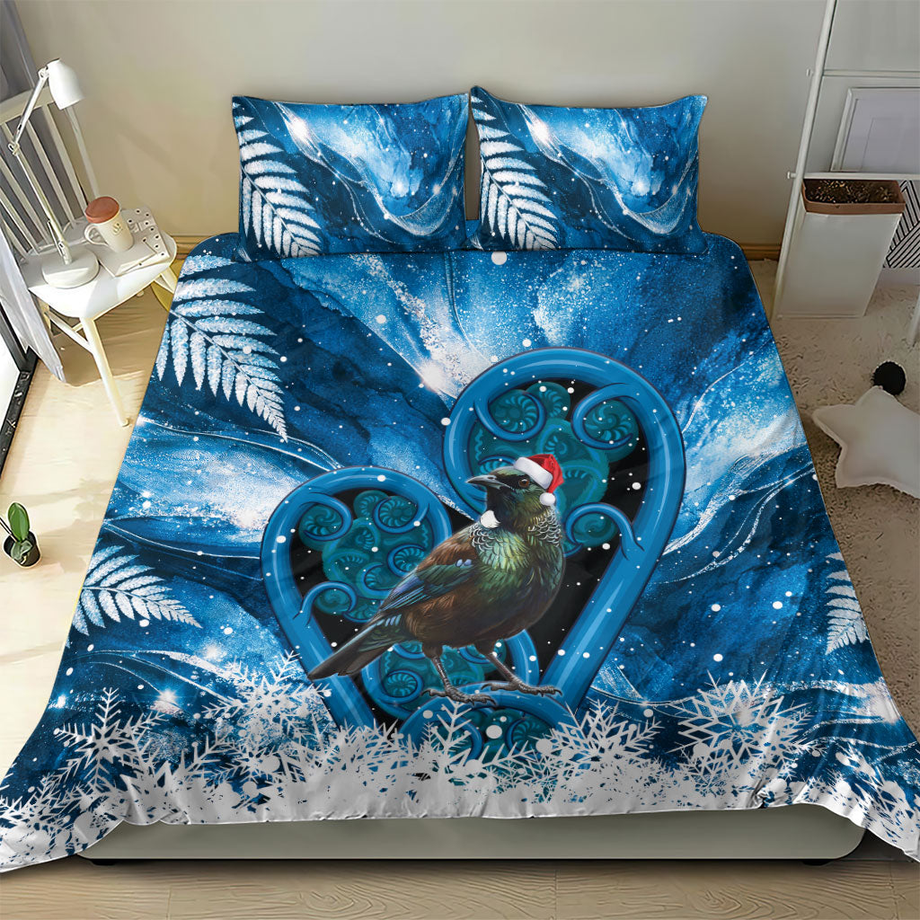 Tui Bird New Zealand Christmas In July Bedding Set NZ Aroha Koru Fern Marble Vibes LT14 - Polynesian Pride