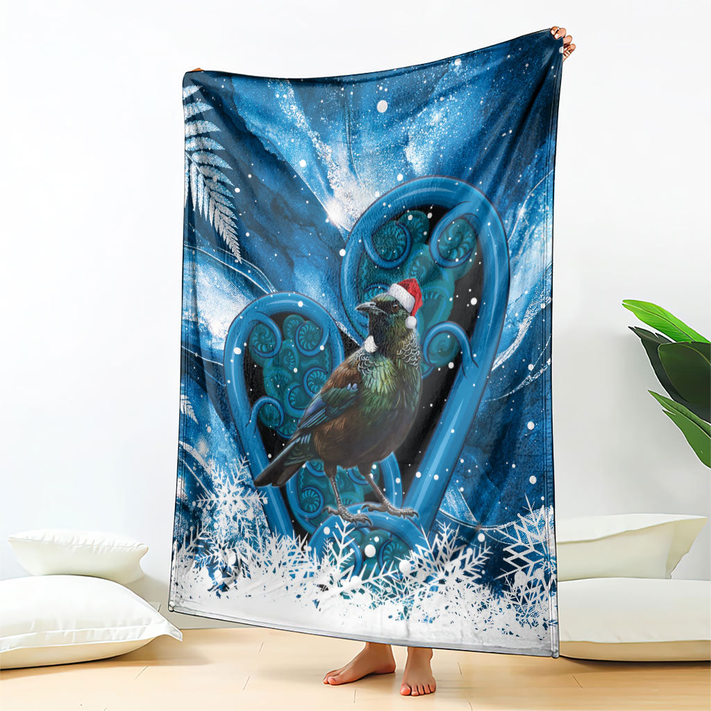 Tui Bird New Zealand Christmas In July Blanket NZ Aroha Koru Fern Marble Vibes LT14 - Polynesian Pride