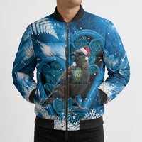 Tui Bird New Zealand Christmas In July Bomber Puffer Jacket NZ Aroha Koru Fern Marble Vibes LT14 - Polynesian Pride