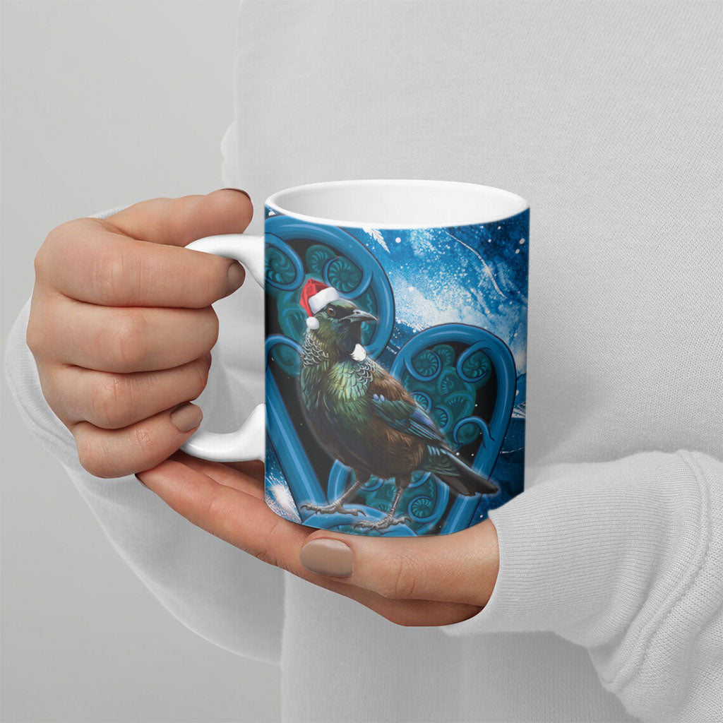 Tui Bird New Zealand Christmas In July Ceramic Mug NZ Aroha Koru Fern Marble Vibes LT14 - Polynesian Pride