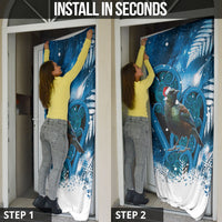 Tui Bird New Zealand Christmas In July Door Cover NZ Aroha Koru Fern Marble Vibes LT14 - Polynesian Pride
