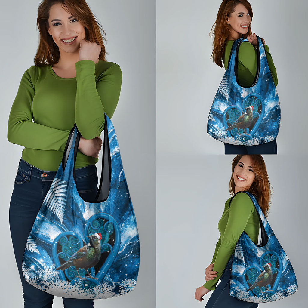 Tui Bird New Zealand Christmas In July Grocery Bag NZ Aroha Koru Fern Marble Vibes LT14 - Polynesian Pride