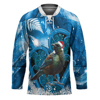 Tui Bird New Zealand Christmas In July Hockey Jersey NZ Aroha Koru Fern Marble Vibes LT14 Unisex Blue - Polynesian Pride
