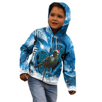 Tui Bird New Zealand Christmas In July Kid Hoodie NZ Aroha Koru Fern Marble Vibes LT14 - Polynesian Pride