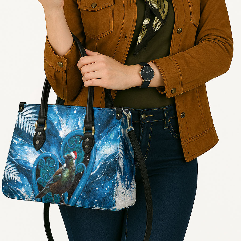 Tui Bird New Zealand Christmas In July Leather Bag NZ Aroha Koru Fern Marble Vibes LT14 - Polynesian Pride