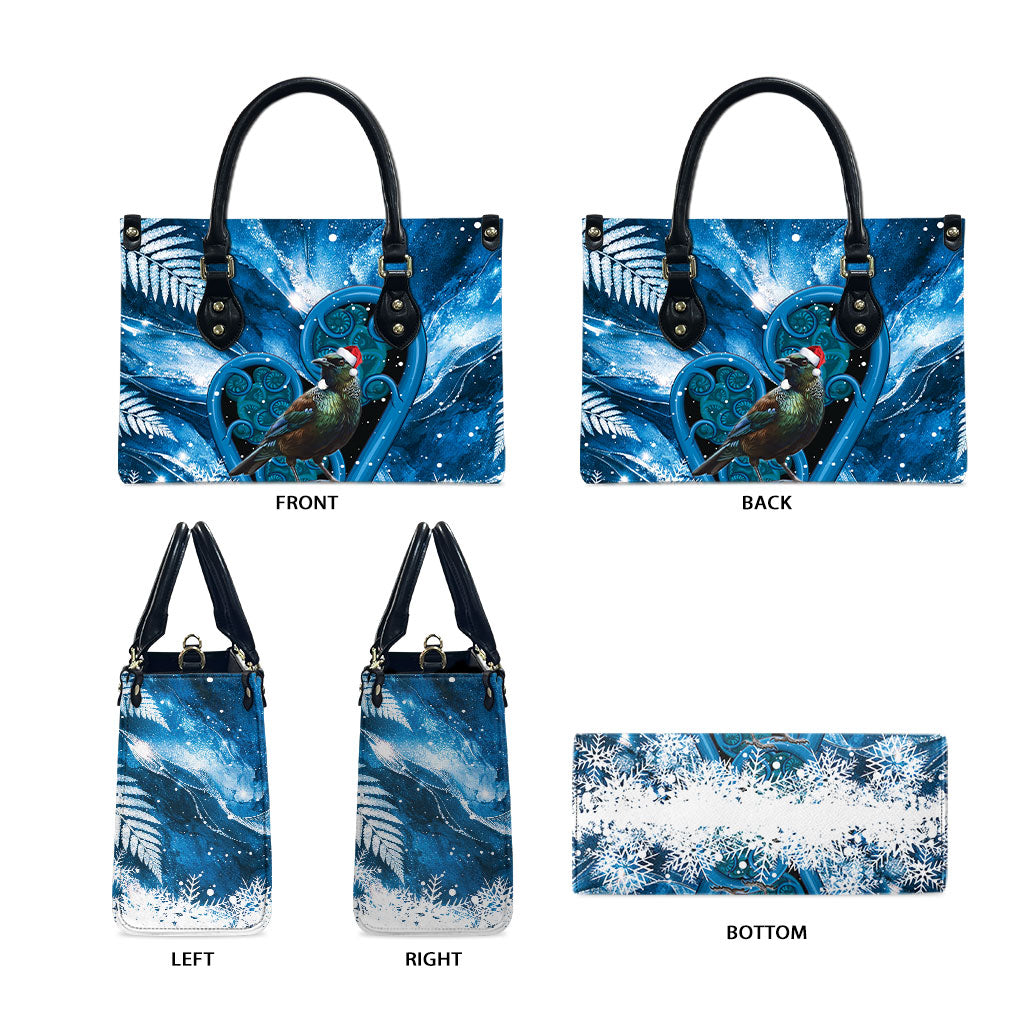 Tui Bird New Zealand Christmas In July Leather Bag NZ Aroha Koru Fern Marble Vibes LT14 - Polynesian Pride