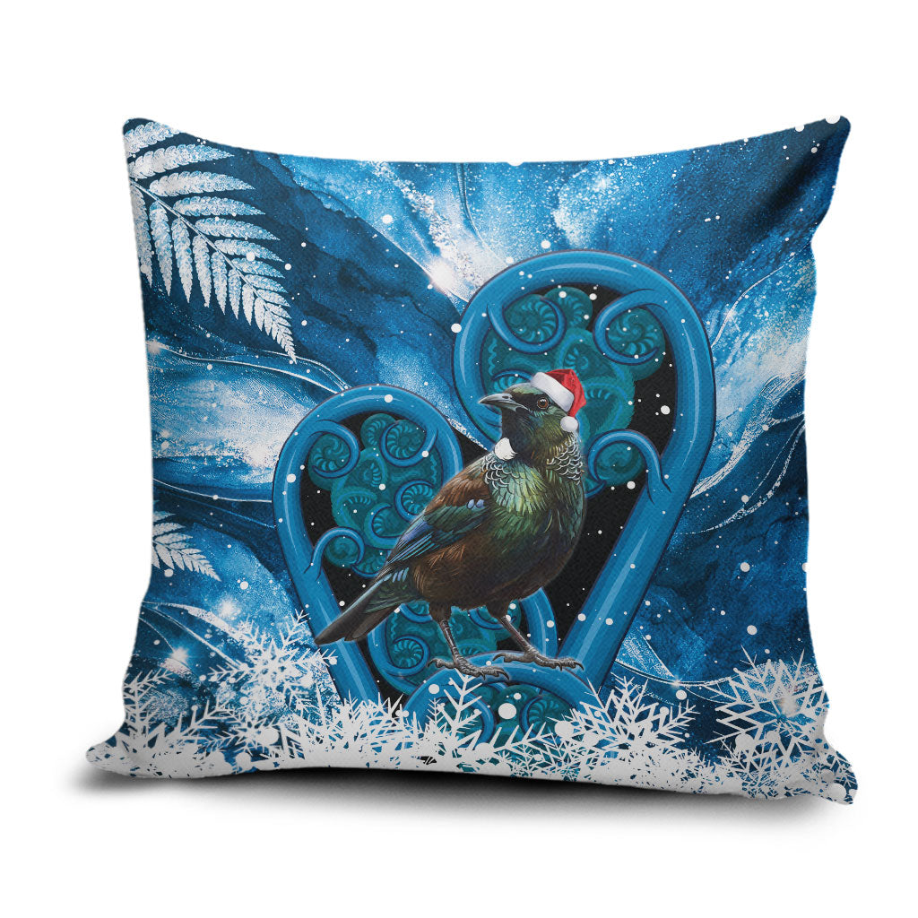 Tui Bird New Zealand Christmas In July Pillow Cover NZ Aroha Koru Fern Marble Vibes