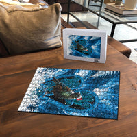 Tui Bird New Zealand Christmas In July Puzzle NZ Aroha Koru Fern Marble Vibes