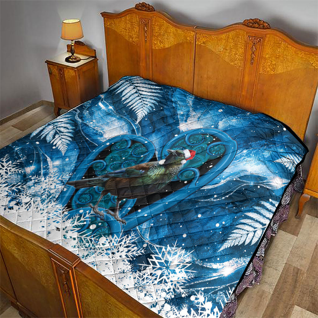 Tui Bird New Zealand Christmas In July Quilt NZ Aroha Koru Fern Marble Vibes