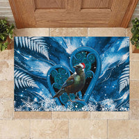 Tui Bird New Zealand Christmas In July Rubber Doormat NZ Aroha Koru Fern Marble Vibes