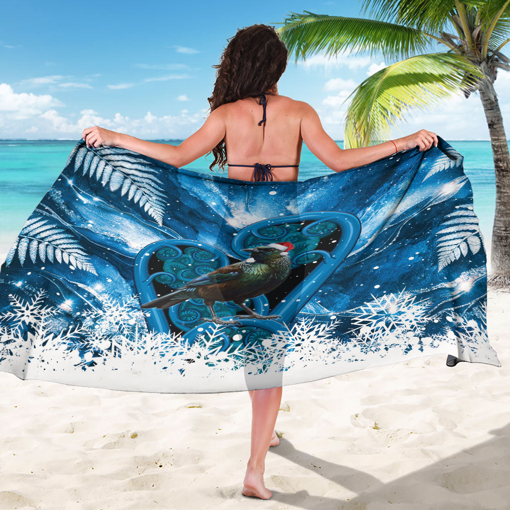 Tui Bird New Zealand Christmas In July Sarong NZ Aroha Koru Fern Marble Vibes