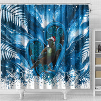 Tui Bird New Zealand Christmas In July Shower Curtain NZ Aroha Koru Fern Marble Vibes LT14 - Polynesian Pride