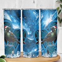 Tui Bird New Zealand Christmas In July Skinny Tumbler NZ Aroha Koru Fern Marble Vibes LT14 - Polynesian Pride