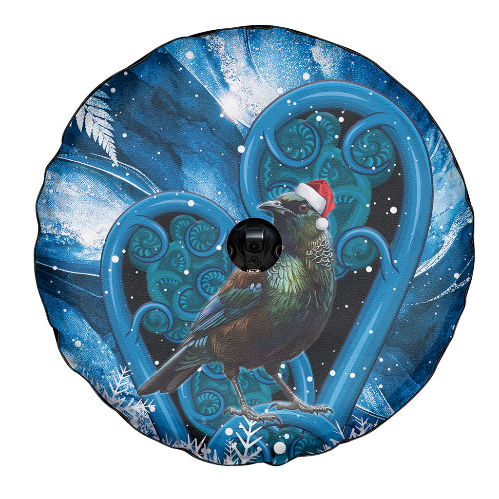 Tui Bird New Zealand Christmas In July Spare Tire Cover NZ Aroha Koru Fern Marble Vibes LT14 - Polynesian Pride