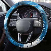 Tui Bird New Zealand Christmas In July Steering Wheel Cover NZ Aroha Koru Fern Marble Vibes LT14 - Polynesian Pride