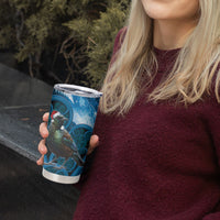 Tui Bird New Zealand Christmas In July Tumbler Cup NZ Aroha Koru Fern Marble Vibes LT14 - Polynesian Pride