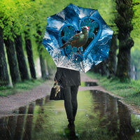 Tui Bird New Zealand Christmas In July Umbrella NZ Aroha Koru Fern Marble Vibes