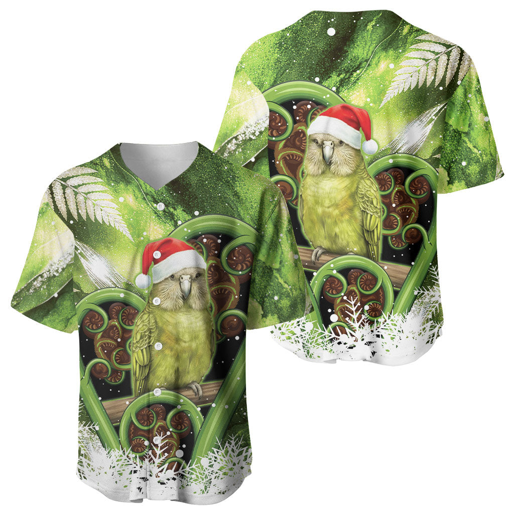 Kakapo New Zealand Christmas In July Baseball Jersey NZ Aroha Koru Fern Marble Vibes