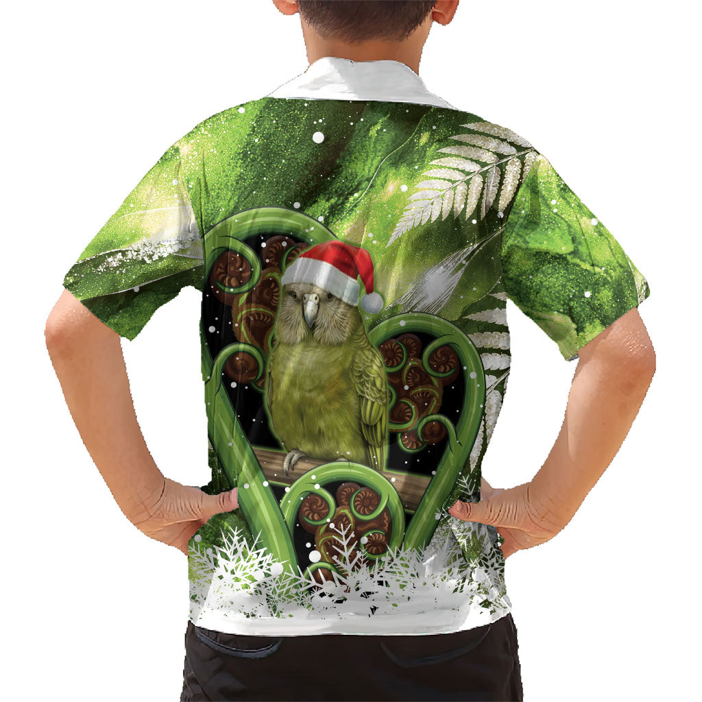 Kakapo New Zealand Christmas In July Family Matching Mermaid Dress and Hawaiian Shirt NZ Aroha Koru Fern Marble Vibes LT14 - Polynesian Pride