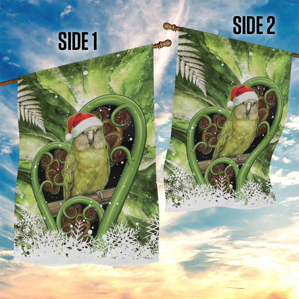 Kakapo New Zealand Christmas In July Garden Flag NZ Aroha Koru Fern Marble Vibes LT14 - Polynesian Pride