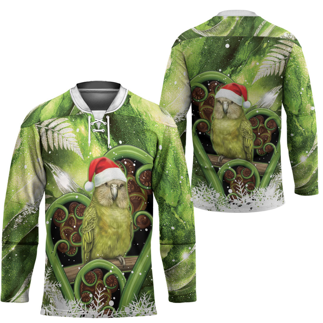 Kakapo New Zealand Christmas In July Hockey Jersey NZ Aroha Koru Fern Marble Vibes LT14 - Polynesian Pride