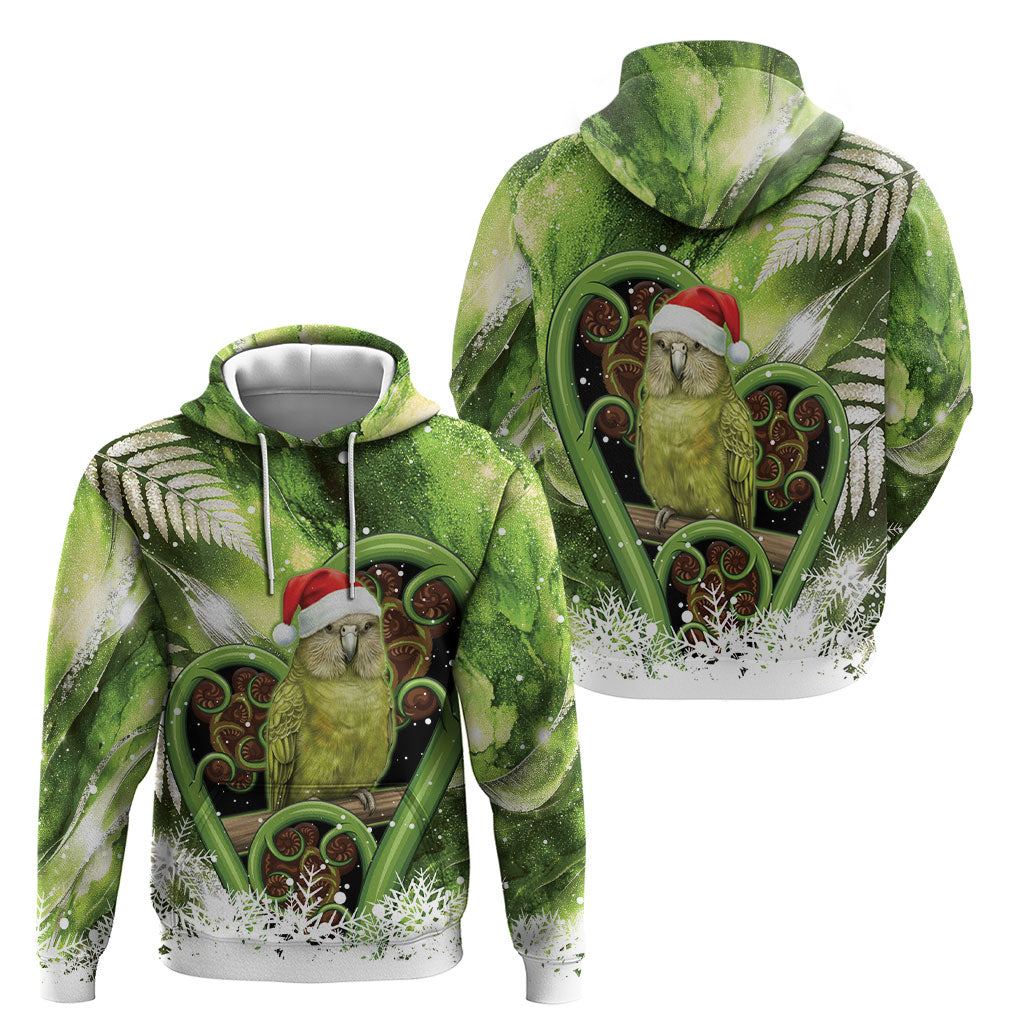 Kakapo New Zealand Christmas In July Hoodie NZ Aroha Koru Fern Marble Vibes LT14 - Polynesian Pride