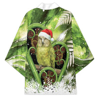 Kakapo New Zealand Christmas In July Kimono NZ Aroha Koru Fern Marble Vibes