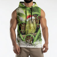 Kakapo New Zealand Christmas In July Sleeveless Hoodie NZ Aroha Koru Fern Marble Vibes LT14 - Polynesian Pride