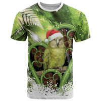 Kakapo New Zealand Christmas In July T Shirt NZ Aroha Koru Fern Marble Vibes LT14 Green - Polynesian Pride