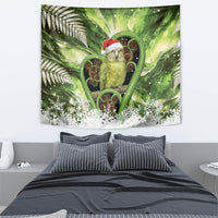 Kakapo New Zealand Christmas In July Tapestry NZ Aroha Koru Fern Marble Vibes
