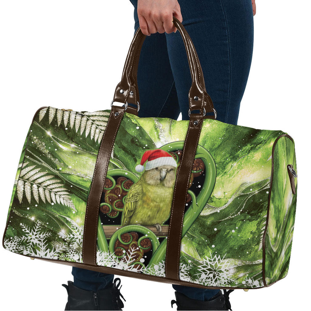 Kakapo New Zealand Christmas In July Travel Bag NZ Aroha Koru Fern Marble Vibes LT14 - Polynesian Pride