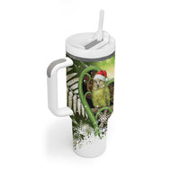 Kakapo New Zealand Christmas In July Tumbler With Handle NZ Aroha Koru Fern Marble Vibes LT14 - Polynesian Pride