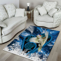 Sulphur-crested Cockatoo New Zealand Christmas In July Area Rug NZ Aroha Koru Fern Marble Vibes LT14 - Polynesian Pride
