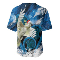 Sulphur-crested Cockatoo New Zealand Christmas In July Baseball Jersey NZ Aroha Koru Fern Marble Vibes LT14 - Polynesian Pride