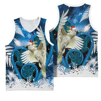 Sulphur-crested Cockatoo New Zealand Christmas In July Basketball Jersey NZ Aroha Koru Fern Marble Vibes LT14 - Polynesian Pride