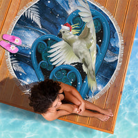 Sulphur-crested Cockatoo New Zealand Christmas In July Beach Blanket NZ Aroha Koru Fern Marble Vibes LT14 - Polynesian Pride
