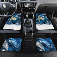 Sulphur-crested Cockatoo New Zealand Christmas In July Car Mats NZ Aroha Koru Fern Marble Vibes LT14 Set 4pcs Blue - Polynesian Pride