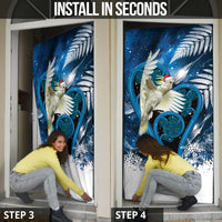 Sulphur-crested Cockatoo New Zealand Christmas In July Door Cover NZ Aroha Koru Fern Marble Vibes LT14 - Polynesian Pride