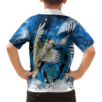 Sulphur-crested Cockatoo New Zealand Christmas In July Family Matching Long Sleeve Bodycon Dress and Hawaiian Shirt NZ Aroha Koru Fern Marble Vibes LT14 - Polynesian Pride