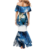 Sulphur-crested Cockatoo New Zealand Christmas In July Family Matching Mermaid Dress and Hawaiian Shirt NZ Aroha Koru Fern Marble Vibes LT14 - Polynesian Pride