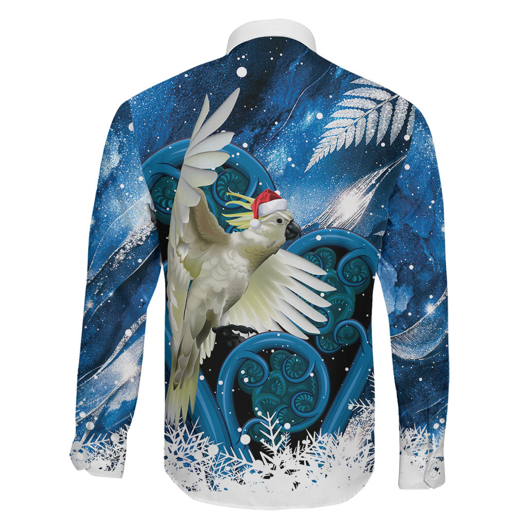 Sulphur-crested Cockatoo New Zealand Christmas In July Family Matching Summer Maxi Dress and Hawaiian Shirt NZ Aroha Koru Fern Marble Vibes LT14 - Polynesian Pride