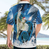 Sulphur-crested Cockatoo New Zealand Christmas In July Hawaiian Shirt NZ Aroha Koru Fern Marble Vibes LT14 - Polynesian Pride