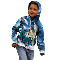 Sulphur-crested Cockatoo New Zealand Christmas In July Kid Hoodie NZ Aroha Koru Fern Marble Vibes LT14 - Polynesian Pride