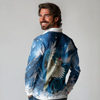 Sulphur-crested Cockatoo New Zealand Christmas In July Long Sleeve Polo Shirt NZ Aroha Koru Fern Marble Vibes LT14 - Polynesian Pride