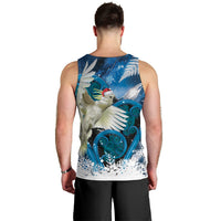Sulphur-crested Cockatoo New Zealand Christmas In July Men Tank Top NZ Aroha Koru Fern Marble Vibes LT14 - Polynesian Pride