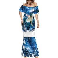 Sulphur-crested Cockatoo New Zealand Christmas In July Mermaid Dress NZ Aroha Koru Fern Marble Vibes LT14 - Polynesian Pride