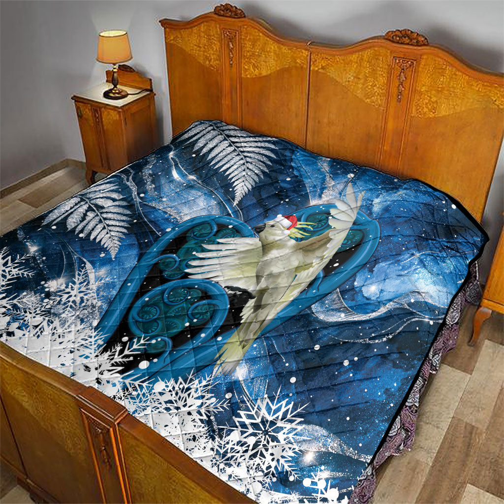 Sulphur-crested Cockatoo New Zealand Christmas In July Quilt NZ Aroha Koru Fern Marble Vibes LT14 - Polynesian Pride