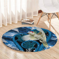 Sulphur-crested Cockatoo New Zealand Christmas In July Round Carpet NZ Aroha Koru Fern Marble Vibes LT14 - Polynesian Pride