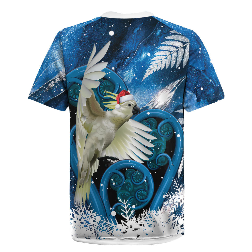 Sulphur-crested Cockatoo New Zealand Christmas In July Rugby Jersey NZ Aroha Koru Fern Marble Vibes LT14 - Polynesian Pride