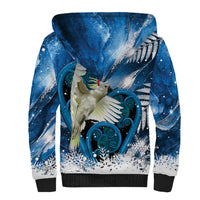 Sulphur-crested Cockatoo New Zealand Christmas In July Sherpa Hoodie NZ Aroha Koru Fern Marble Vibes LT14 - Polynesian Pride